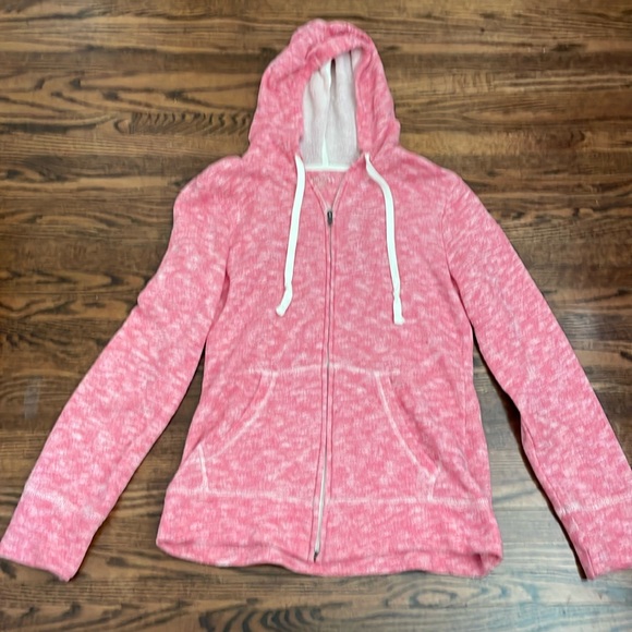 Merona women’s xs hoodie with full zipper. Pink with white flecks. - Picture 1 of 8